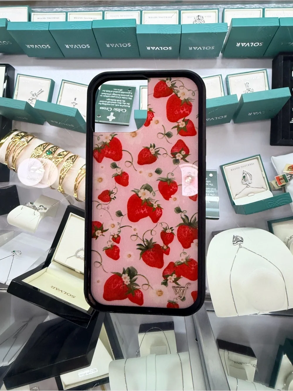 Pink Floral Blueberry Pattern Phone Case - Compatible Design